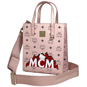 MCM Logogram Tote Bag, Visetos and Hello Kitty Collaboration, 2-Way Leather P...